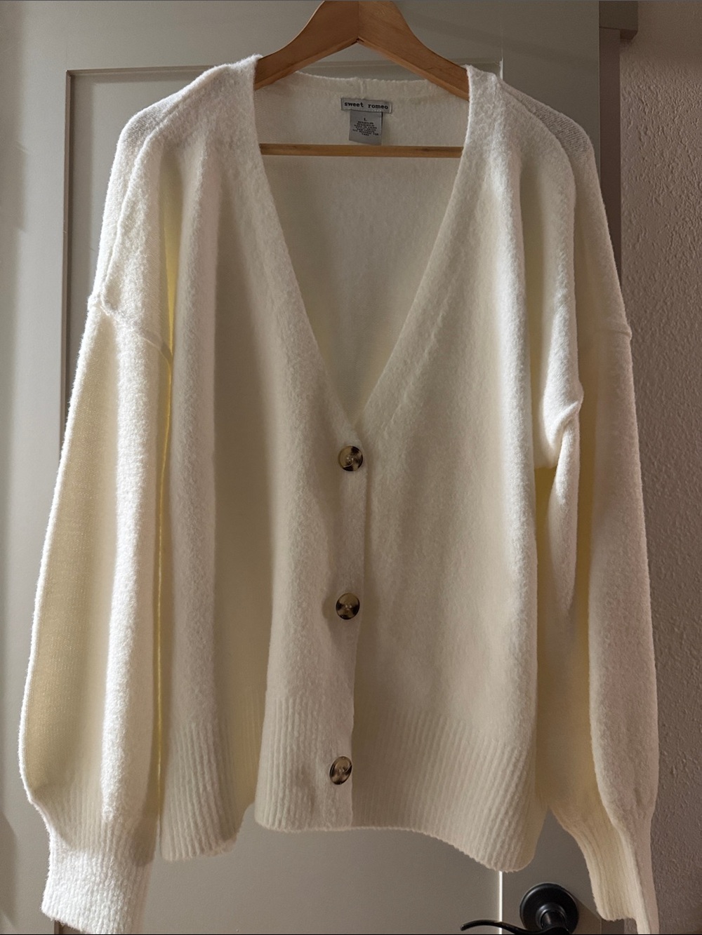 Velvet Torch Cream Button-Front Cardigan